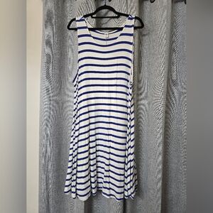 Blue and White Striped Sleeveless Top